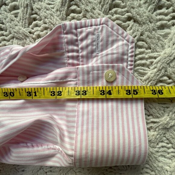 ETON Men's Dress Shirt Pink Striped Cotton Custom Made $450 4XL - Picture 2 of 10